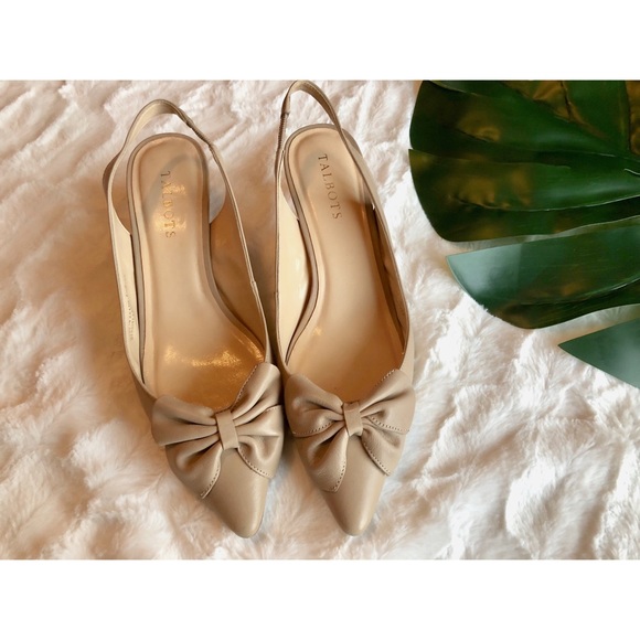 Talbots Shoes - Talbots Leather Bow Slingback Heel